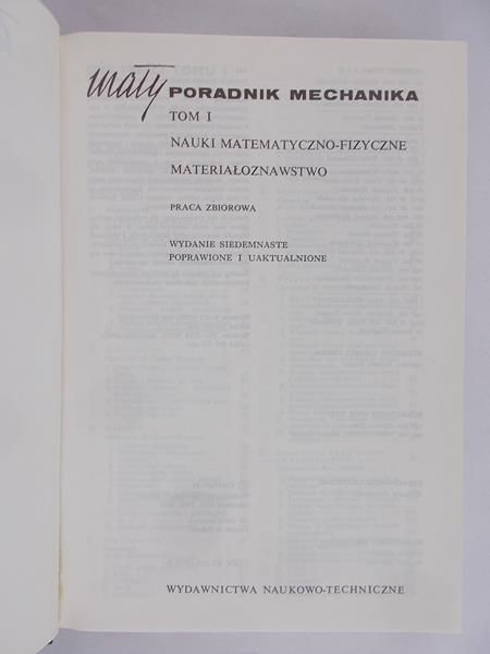 Reymer Barbara (red.) - Mały poradnik mechanika Tom I