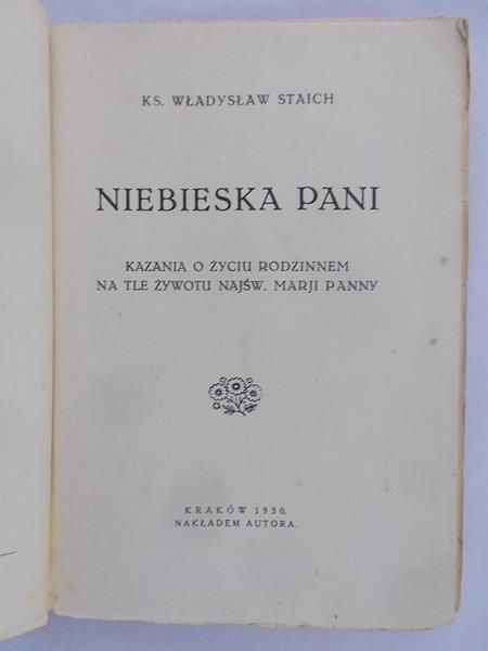 Staich Władysław - Niebieska Pani, 1930 r.
