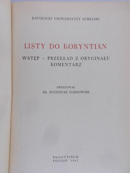 Dąbrowski Eugeniusz (opr.) - Listy do Koryntian