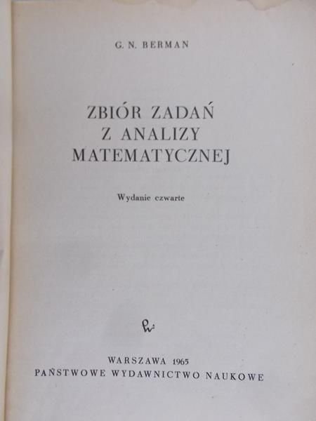 Berman G. N. - Zbiór zadań z analizy matematycznej