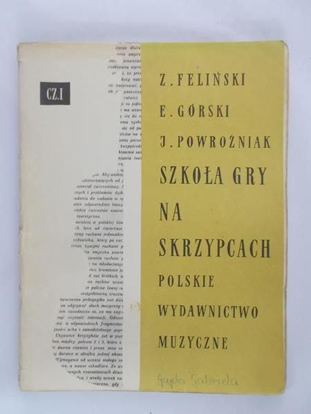 Feliński Z. - Szkoła gry na skrzypcach, część I, Nuty