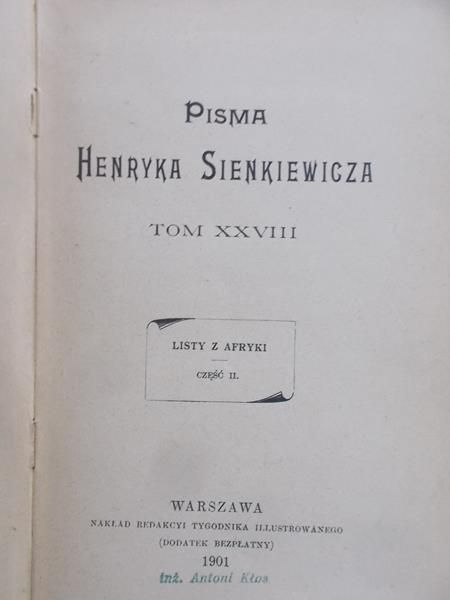 Sienkiewicz Henryk - Listy z Afryki cz. II, 1901 r.