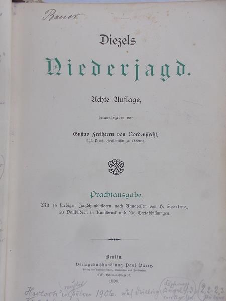 Diezel Carl Emil - Diezels Niederjagd, 1898 r.