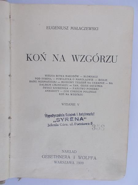 Eugeniusz Małaczewski - Koń na wzgórzu, 1939 r.