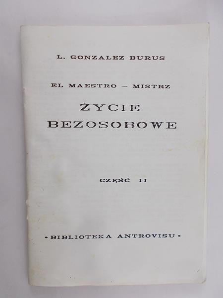 Burus Gonzalez - L. - Życie bezosobowe
