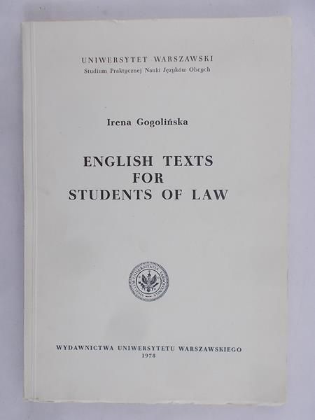 Gogolińska Irena - English Texts for Students of Law