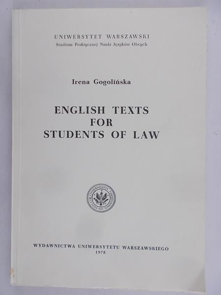 Gogolińska Irena - English Texts for Students of Law