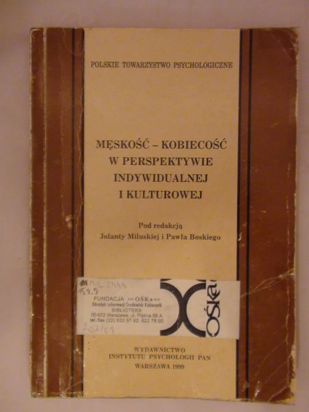 Boski Paweł - Męskość-kobiecość w perspektywie indywidualnej i kulturowej