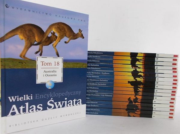 Wielki Encyklopedyczny Atlas Świata Biblioteka Gazety Wyborczej, 18 tomów
