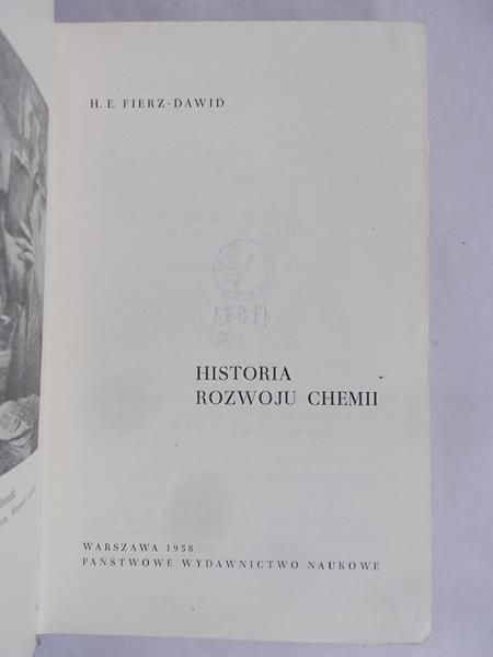 Fierz-Dawid H.E. - Historia rozwoju chemii