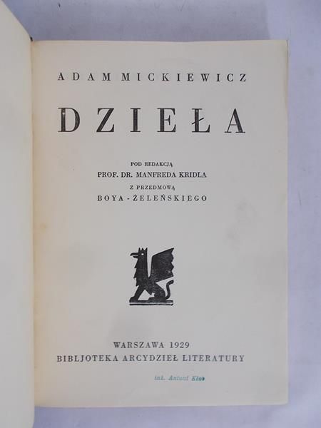Mickiewicz Adam - Dzieła. R. 1929