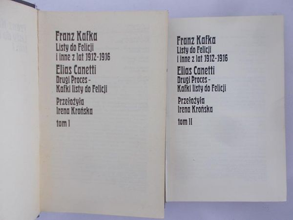 Kafka Franz - Listy do Felicji, t. I-II