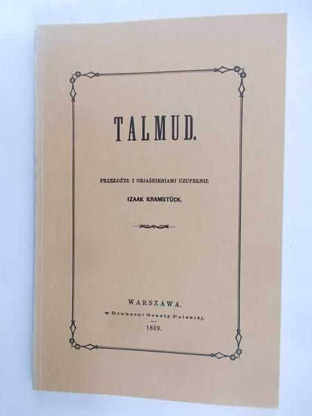 Kramstuck Izaak (przeł.) - Talmud,1869 rok