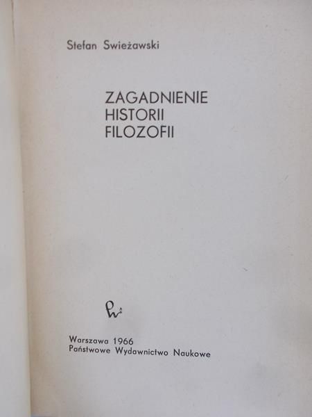 Swieżawski Stefan - Zagadnienia historii filozofii