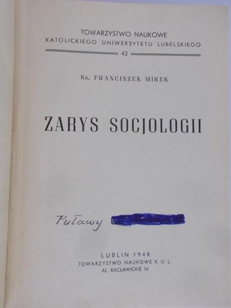 Mirek Franciszek - Zarys socjologii, 1948 r.
