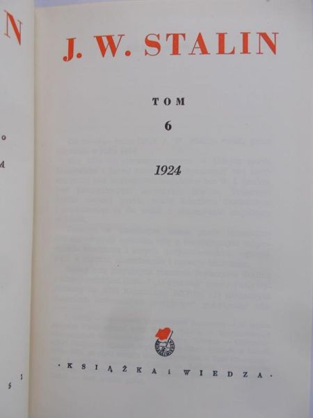 Stalin J.W. - Dzieła 1924. Tom 6