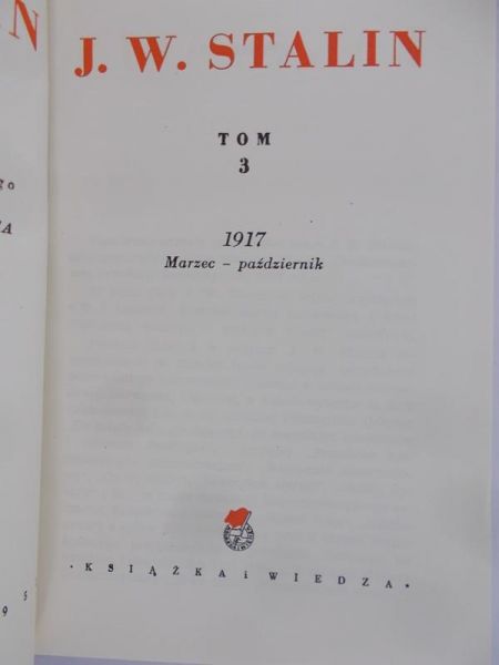Stalin J.W. - Dzieła 1917 marzec- październik . Tom 3