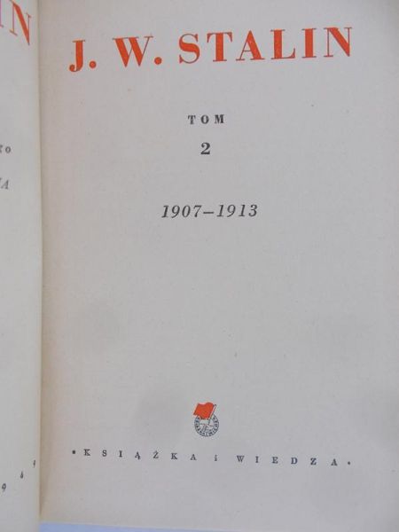 Stalin J.W. - Dzieła 1907-1913. Tom 2. 1949 r.