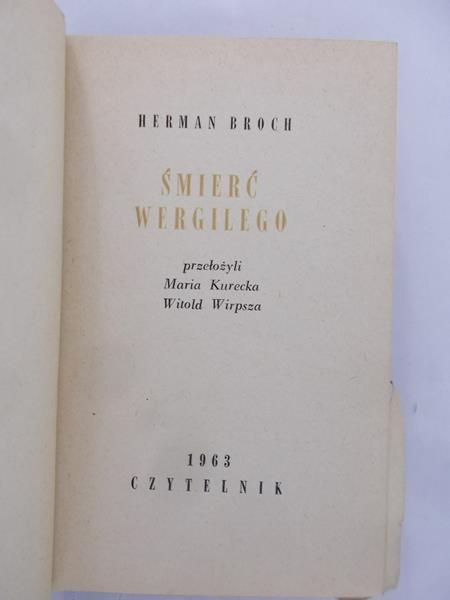 Broch Herman - Śmierć Wergilego