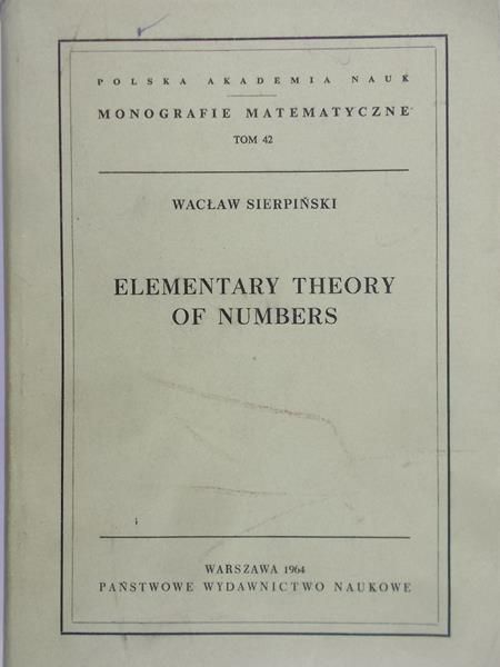 Sierpiński Wacław - Elementary theory of numbers