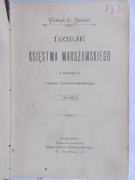 Skarbek Fryderyk - Dzieje Księstwa Warszawskiego, 1947 r.