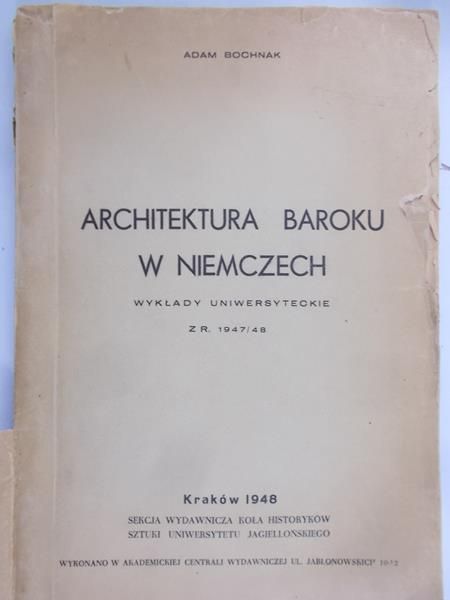 Bochnak Adam - Architektura baroku w Niemczech, 1948 r.