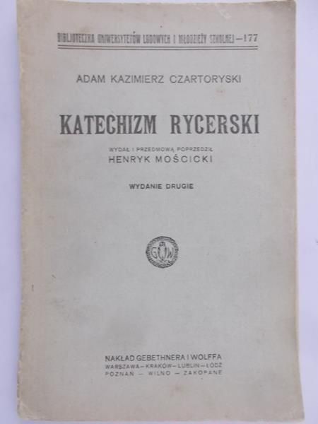 Czartoryski Adam Kazimierz - Katechizm rycerski, 1925 r.