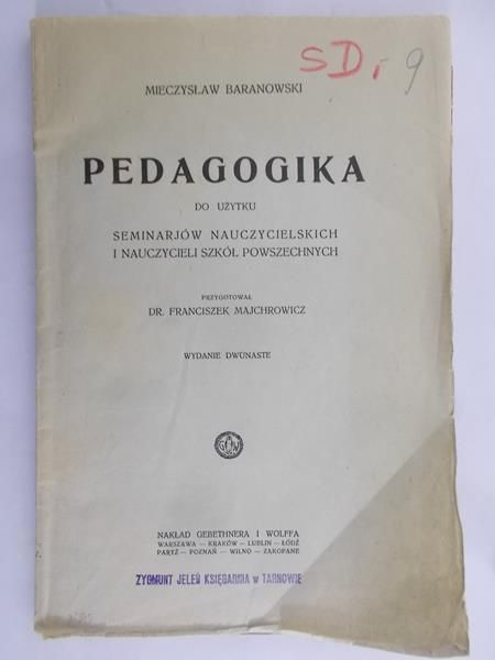 Baranowski Mieczysław - Pedagogika, 1925