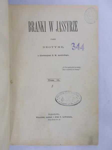 Deotyma - Branki w Jassyrze, 1889 r.
