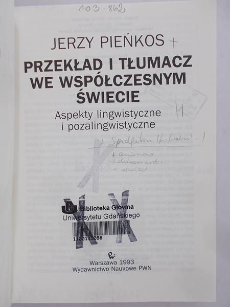 Pieńkos Jerzy - Przekład i tłumacz we współczesnym świecie