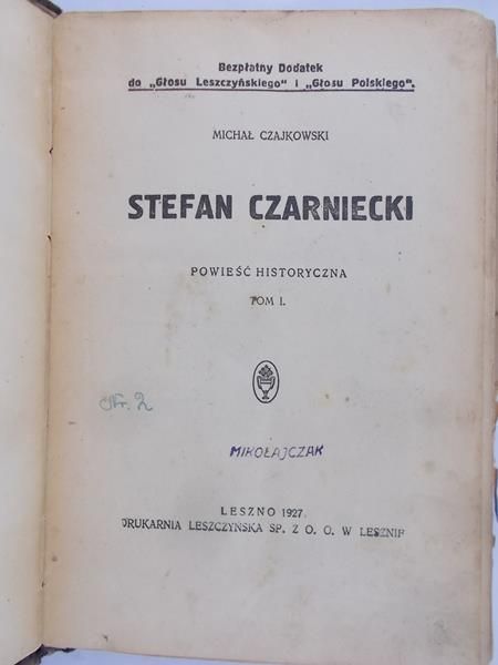 Czajkowski Michał - Stefan Czarniecki, 1927 r.