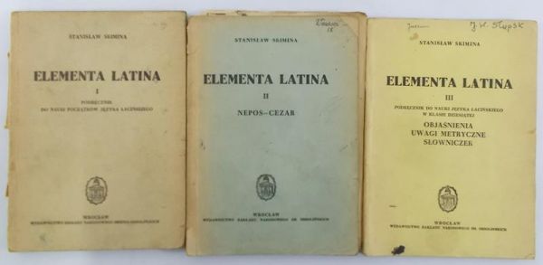 Skimina Stanisław - Elementa Latina tom I-III 1949/1950 r.