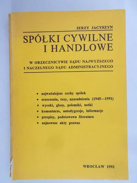 Jacyszyn Jerzy - Spółki cywilne i handlowe