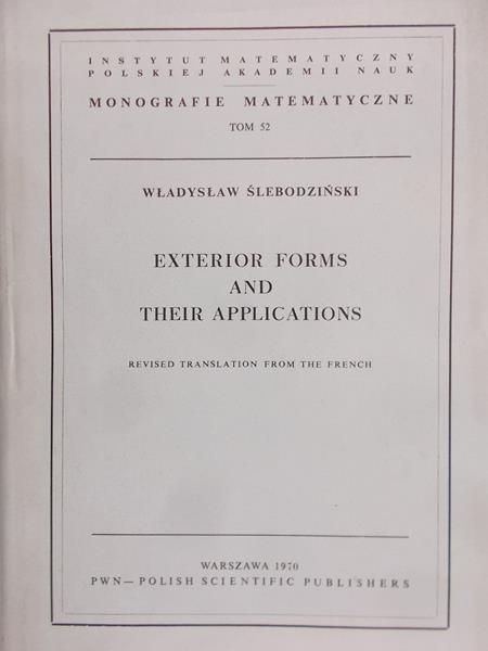 Ślebodziński Władysław - Exterior Forms and Their Applications