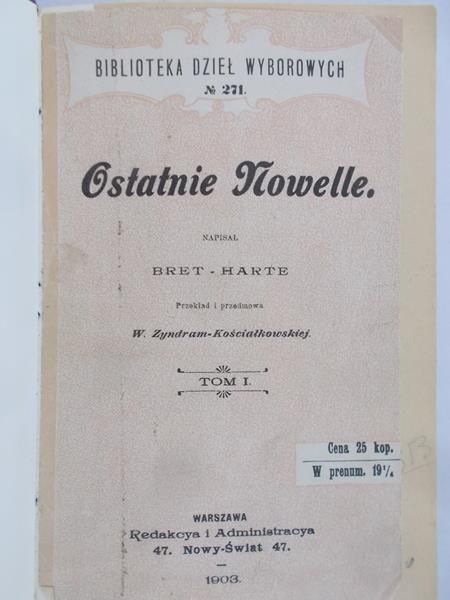 Harte- Bret- Ostatnie nowele, 1903