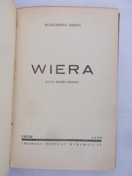 Kuprin Aleksander - Wiera, 1929 r.
