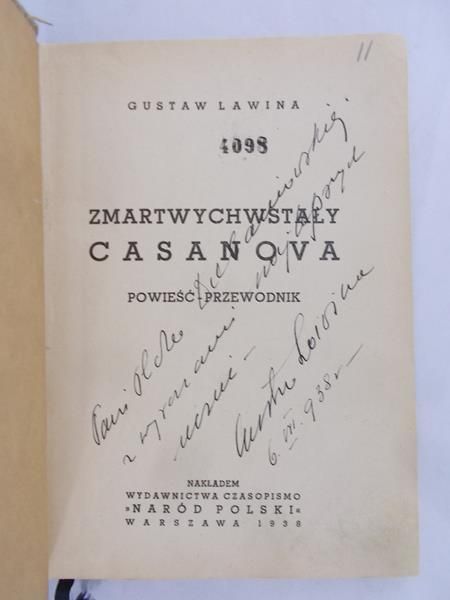 Lawina Gustaw - Zmartwychwstały Casanova, 1938 r.