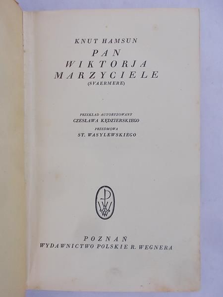 Hamsun Knut - Pan Wiktorja Marzyciele