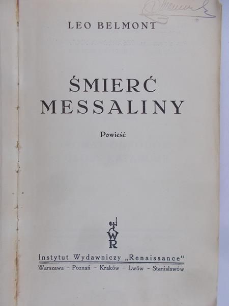 Belmont Leo - Śmierć Messaliny 1930 r