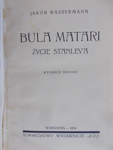 Wassermann Jakób - Bula Matari, 1934