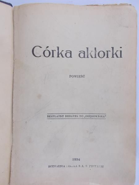 Córka aktorki, 1934