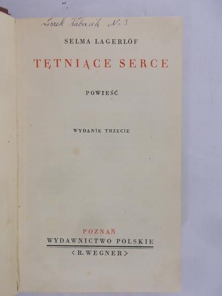 Lagerlof Selma - Tętniące serce, 1928 r.