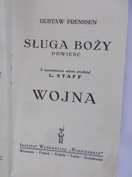 Frenssen Gustaw - Sługa Boży. Wojna, 1929 r.