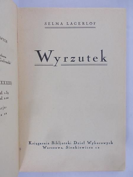 Lagerlof Selma - Wyrzutek, 1925 r.
