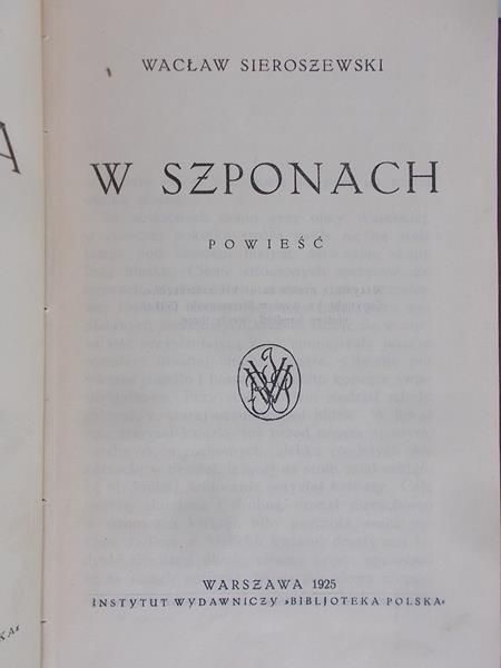 W Szponach 1925 rok