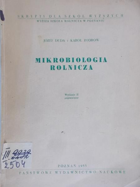 Duda Józef - Mikrobiologia rolnicza