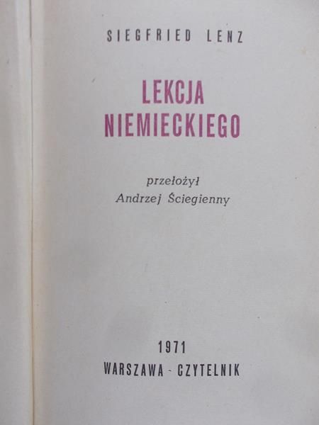 Lenz Siegfried - Lekcja niemieckiego