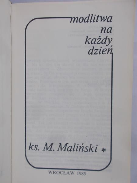 Maliński M. - Modlitwa na każdy dzień