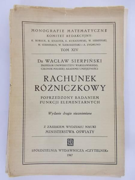 Sierpiński Wacław - Rachunek różniczkowy, 1947 r.