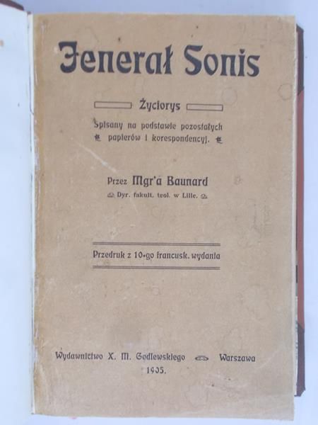 Baunard - Jenerał Sonis życiorys 1905r.